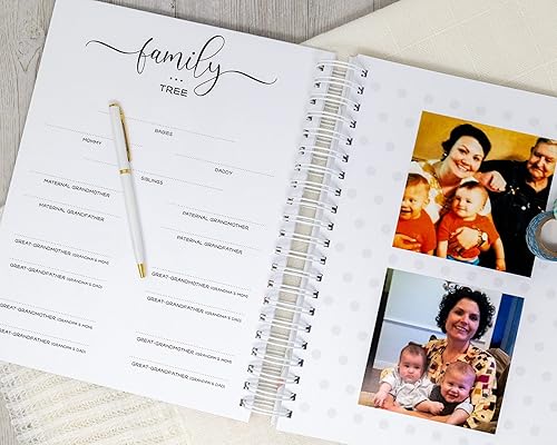 Miniatura 6 de Libro de recuerdos personalizado para bebés gemelos, álbum de tapa dura para el primer año personalizado con los nombres de los bebés - Diario para