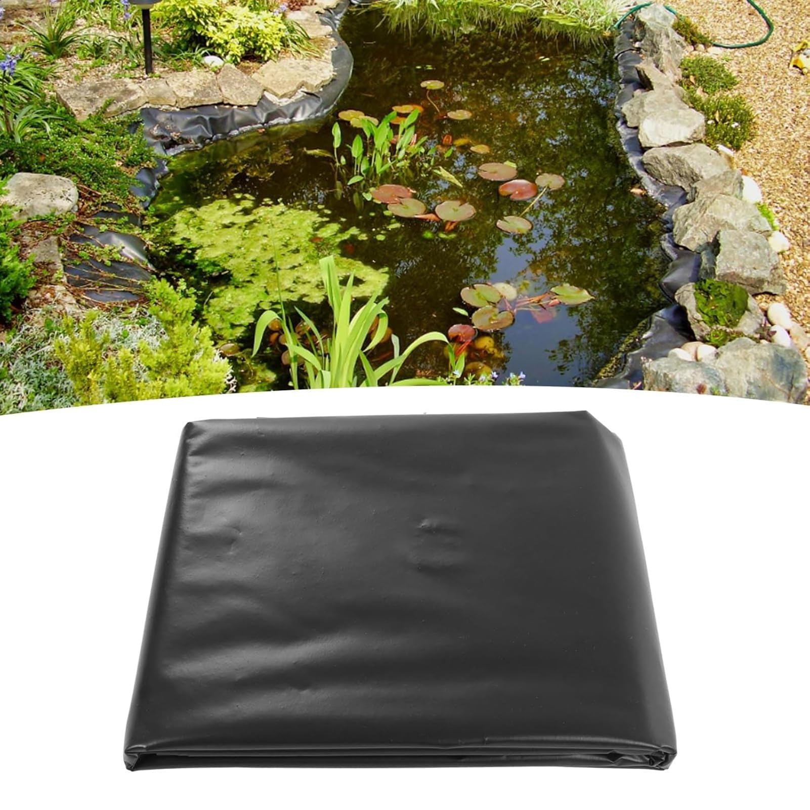 Telo per Laghetto Il Rivestimento per Laghetto da Esterno 6 Milioni È Facile Tagliare, Misura 5-600 Metri Quadrati, Utilizzato per Cascate, Aiuole Giardino, Acquacoltura(5X25M/16.4X82FT)