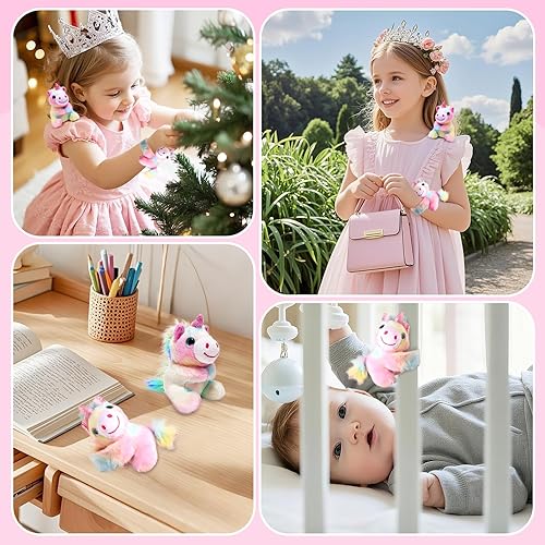 Miniatura 5 de Juego de juguetes de peluche con imán y pulseras de unicornio para el hombro, vestido de unicornio para concurso de disfraces de niñas, bonito