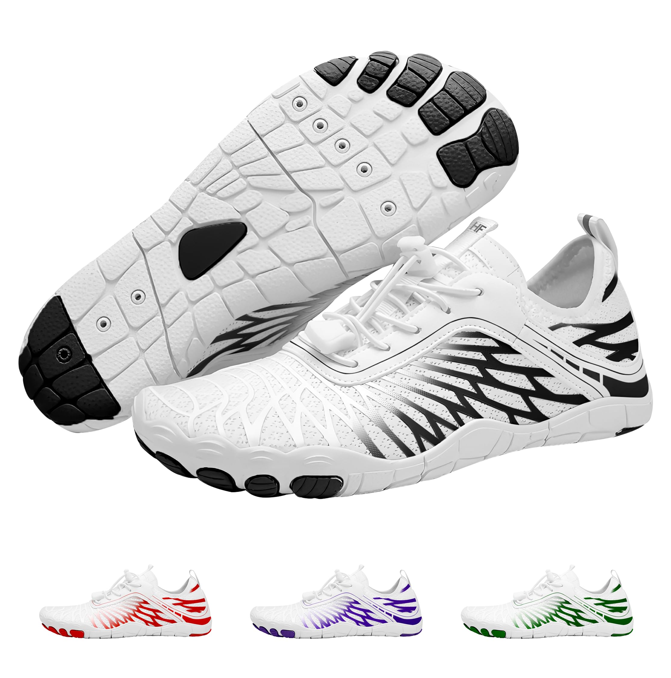 Breathable Wide Toe Barefoot Shoes White/Black