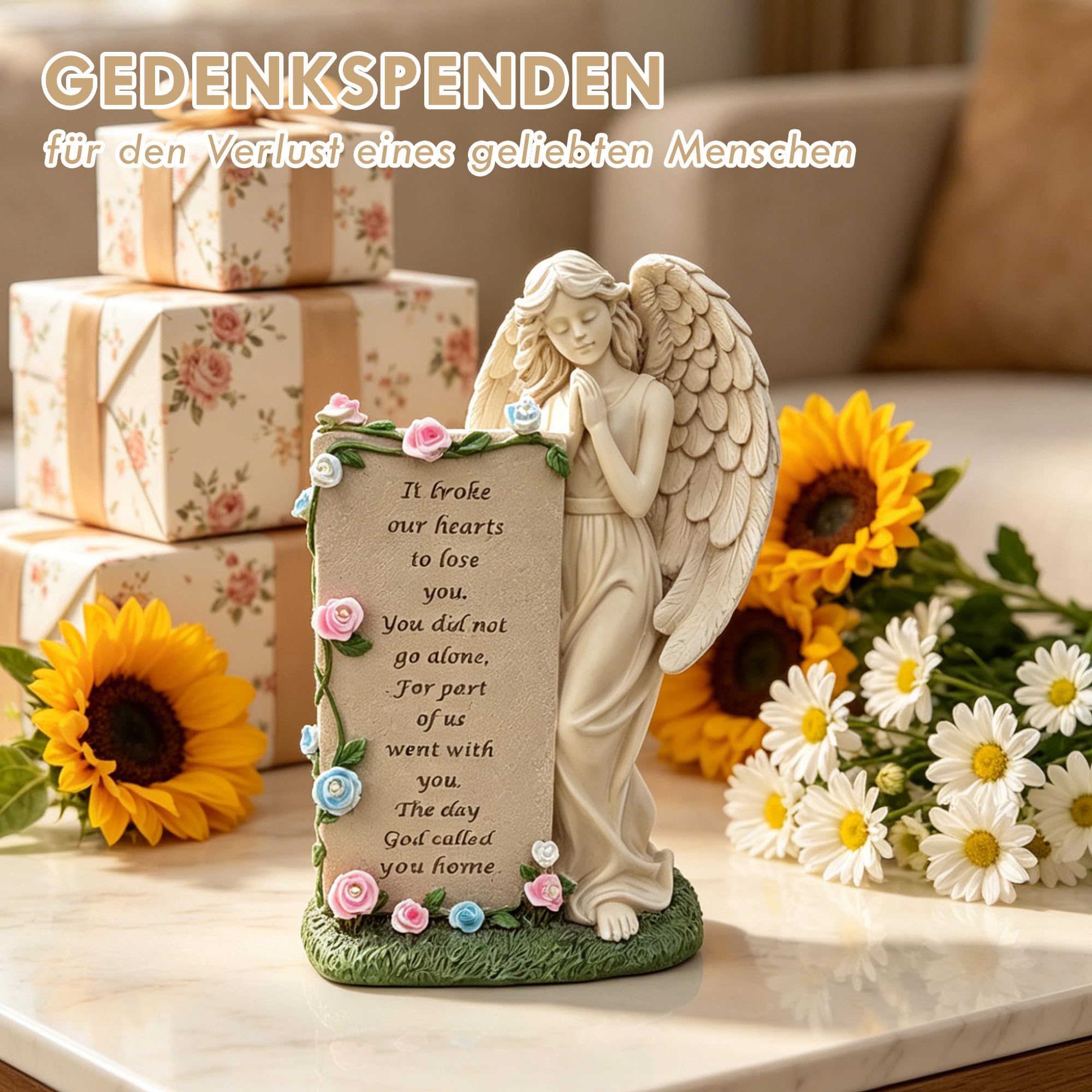 lifemet Solar-Engel-Grabschmuck – Engel-Gartendekoration für den Außenbereich, Engel und Grabsteine, Gedenkgeschenke
