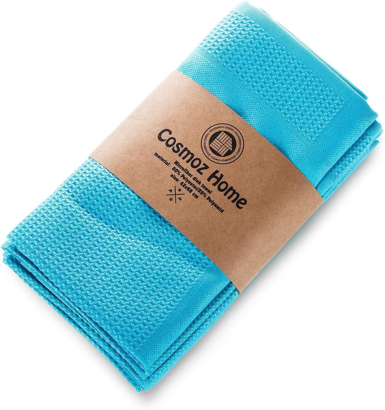 COSMOZ Set of 5 Microfibre Tea Towels 62 x 48 cm - Premium Quality for Home & Gastro