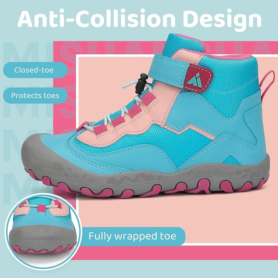 Scarpe Trekking Mishansha Bambini - Antiscivolo, Leggere, Per Esterno, Rosa Taglia 32 EU - Foto 7