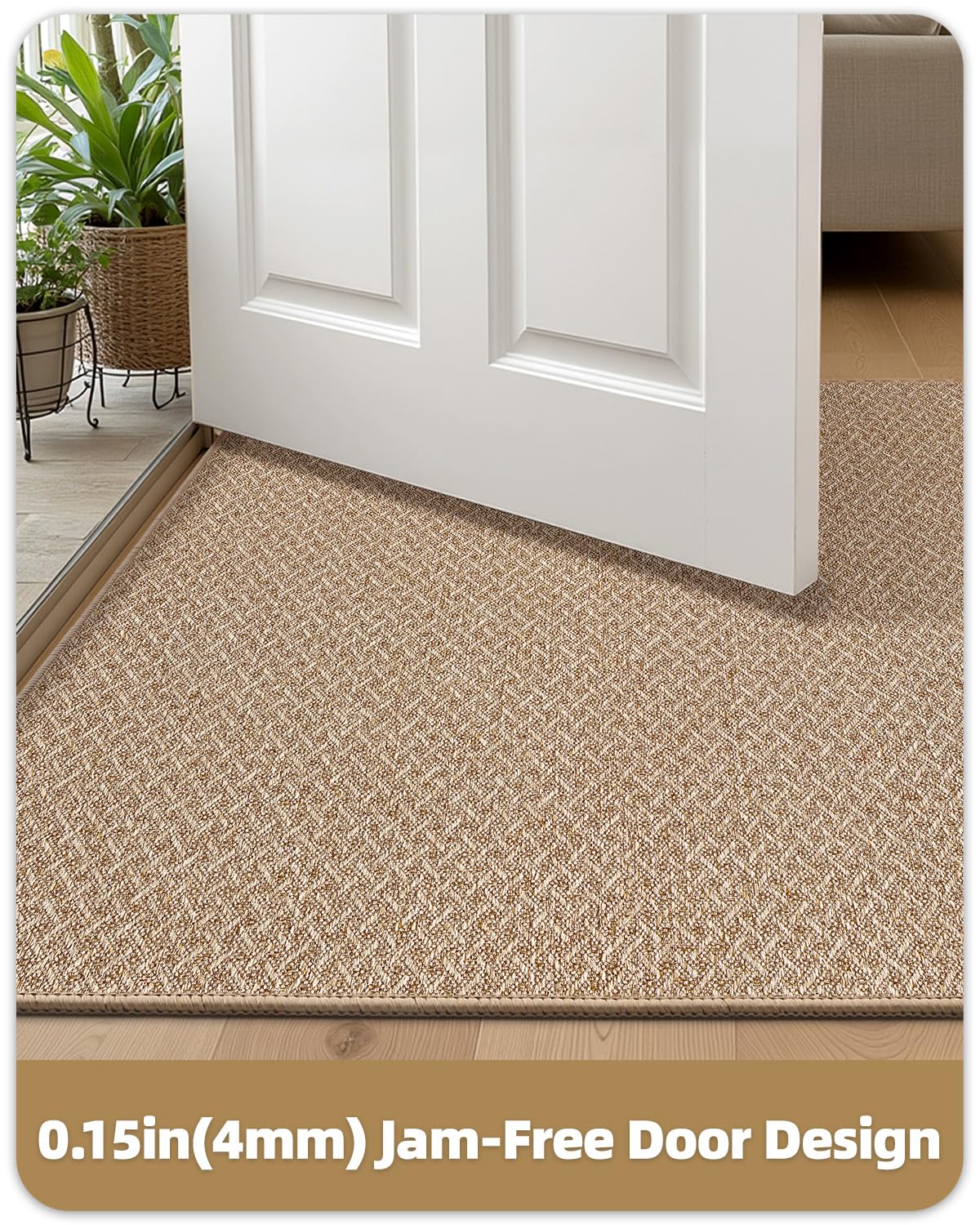 COLOR&GEOMETRY Tapis Entree Interieur 80x120 cm, Paillasson Interieur Antidérapant, Tapis intérieur Entree Absorbant, Fin,Lavable pour Entrée, Interieur, Couloir, Kaki