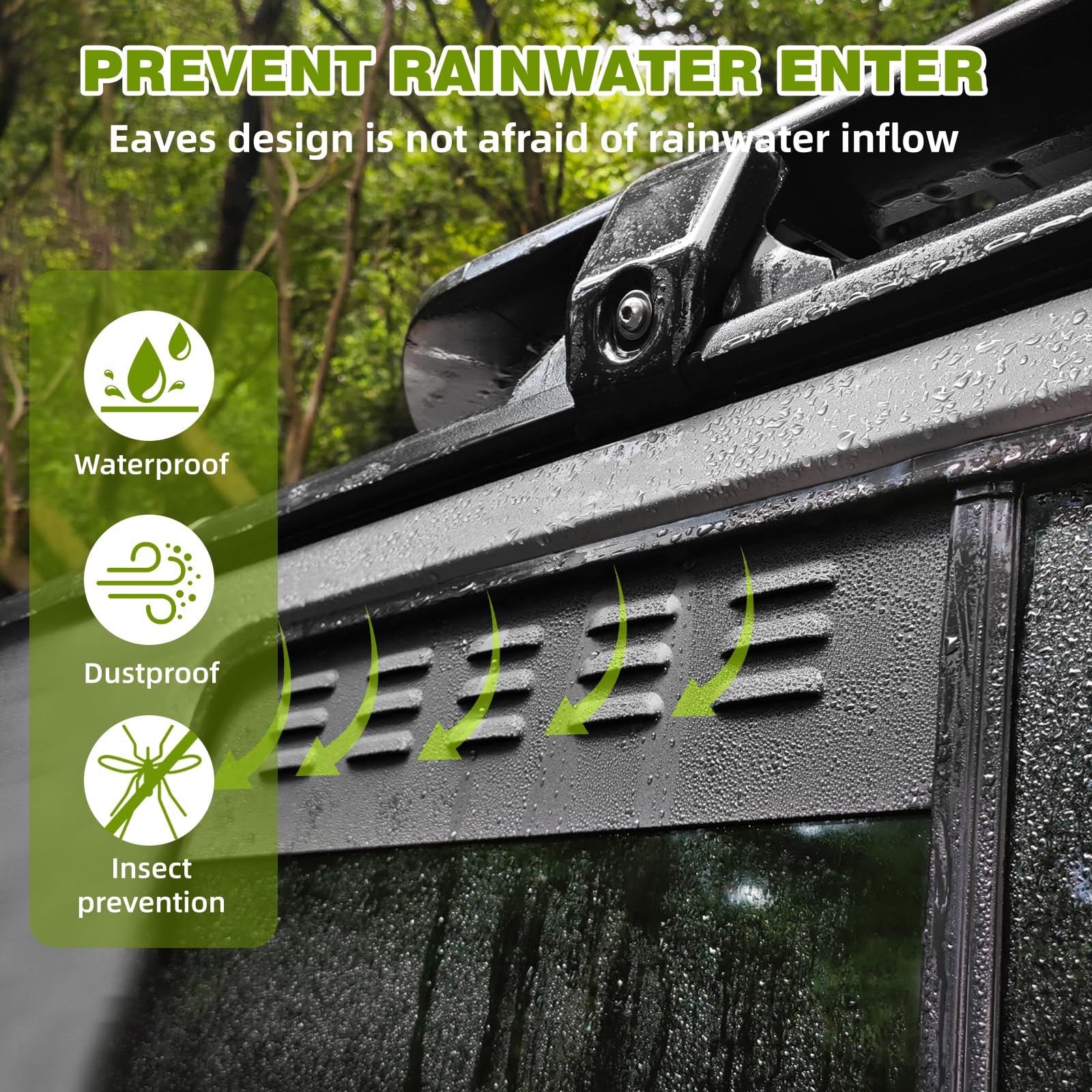 Jeep Wrangler JKU Window Covers - 2007-2018 4-Door With Insect Net Ventilation