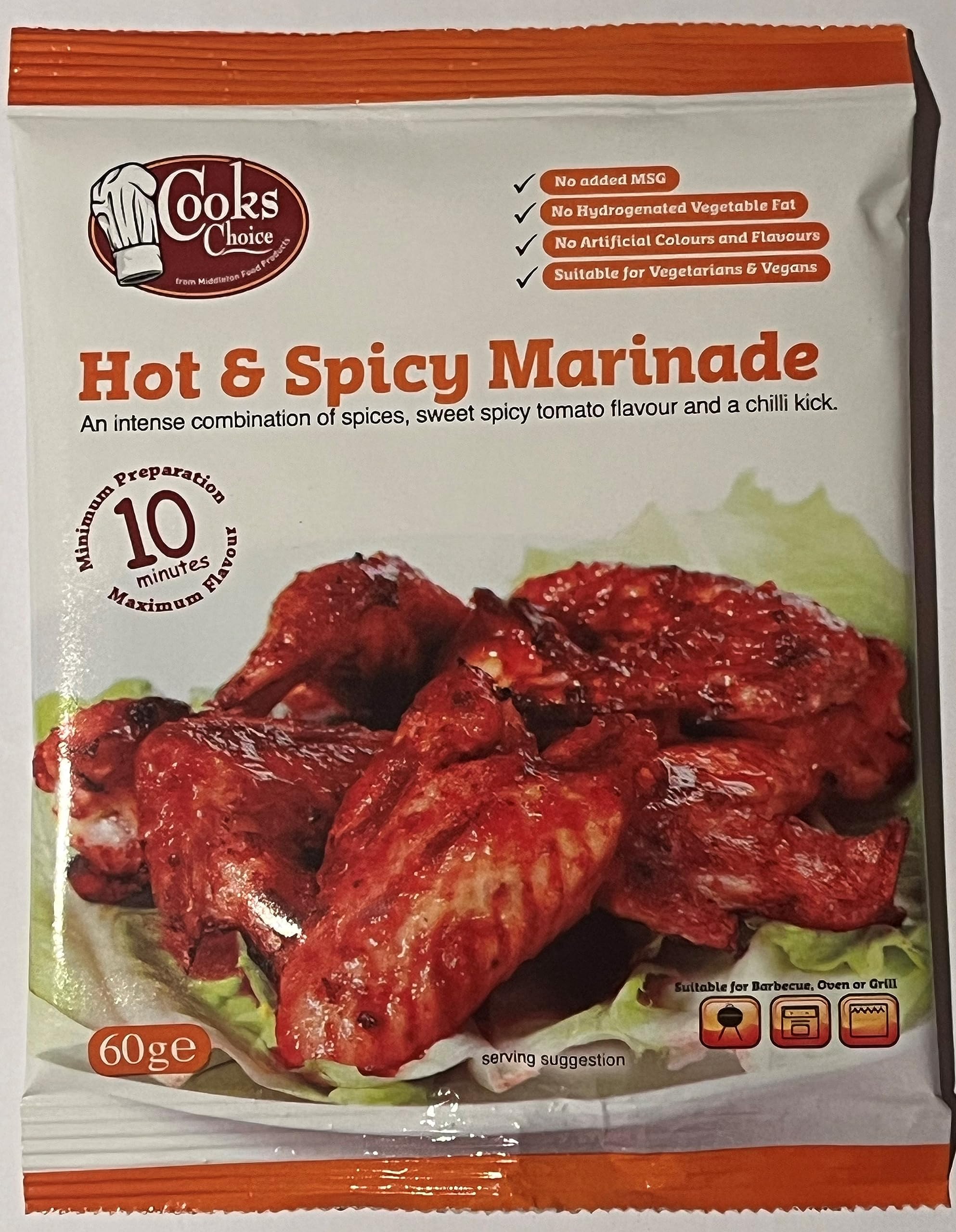Cooks Choice Hot & Spicy Marinade/Seasoning/Flavoring/Glaze/Meat Rub 60 Grams