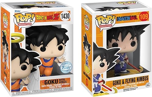 Funko Animación Dragon Ball Z - Goku con alas (Angel) Edición especial Multicolor Exclusivo #1430 Común incluido con Goku y Nimbus Figura de acción