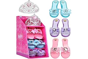 Girls Dress Up Shoes with Tiara (3 Pairs + Tiara)