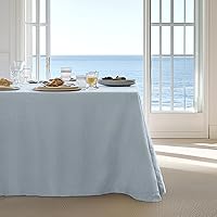Vista 14 de Linen World - Mantel de lino con vainica, mantel de lino francés salvia de 120 x 60 pulgadas, mantel rectangular lavable para comedor, al aire