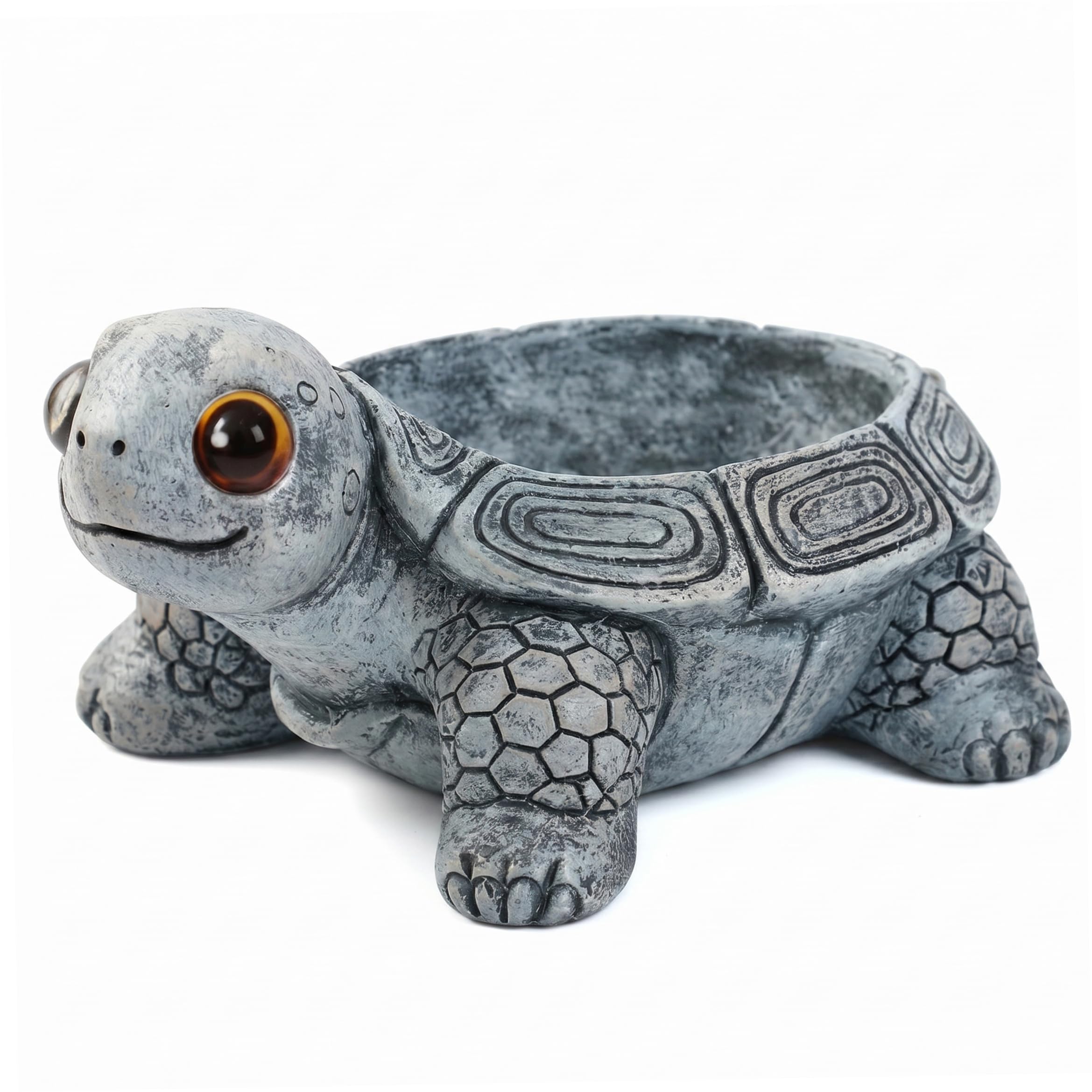 Vistnale Turtle Flower Pot|Turtle Planter, Realistic Cute Animal Planter Resin Flower Pot for Succulents Indoor Outdoor Decor, Grey