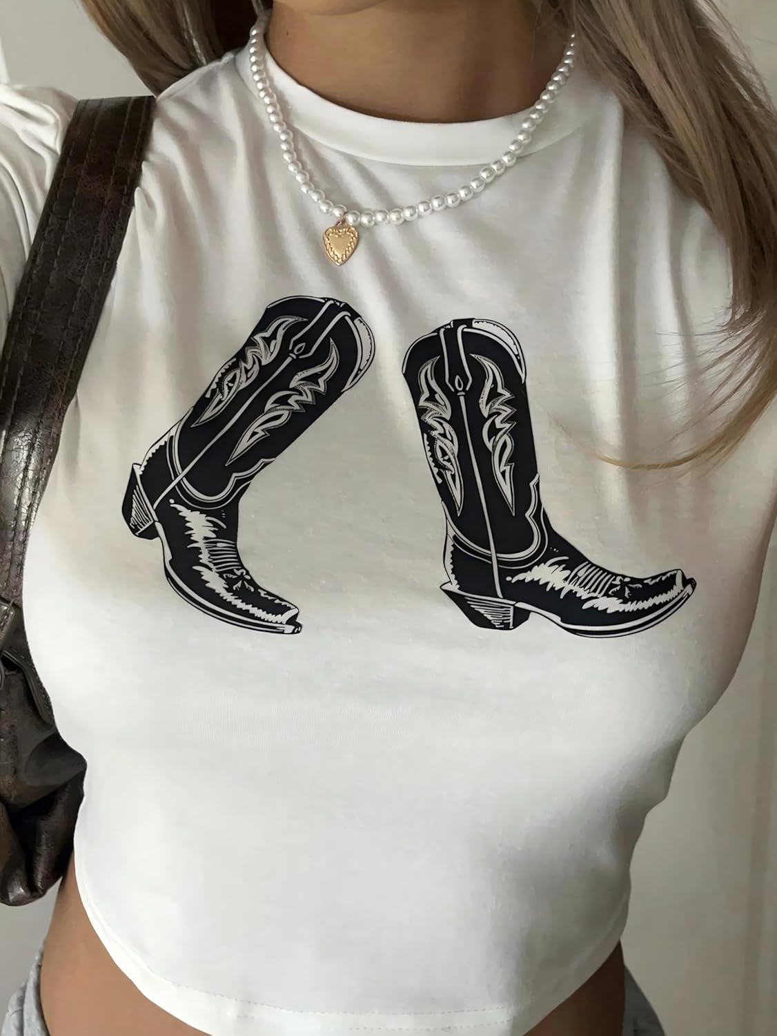 Howdy Baby Tees for Women Western Cowgirl Crop Top Vintage Y2K Cowboy Boots Cami Shirts - Image 2