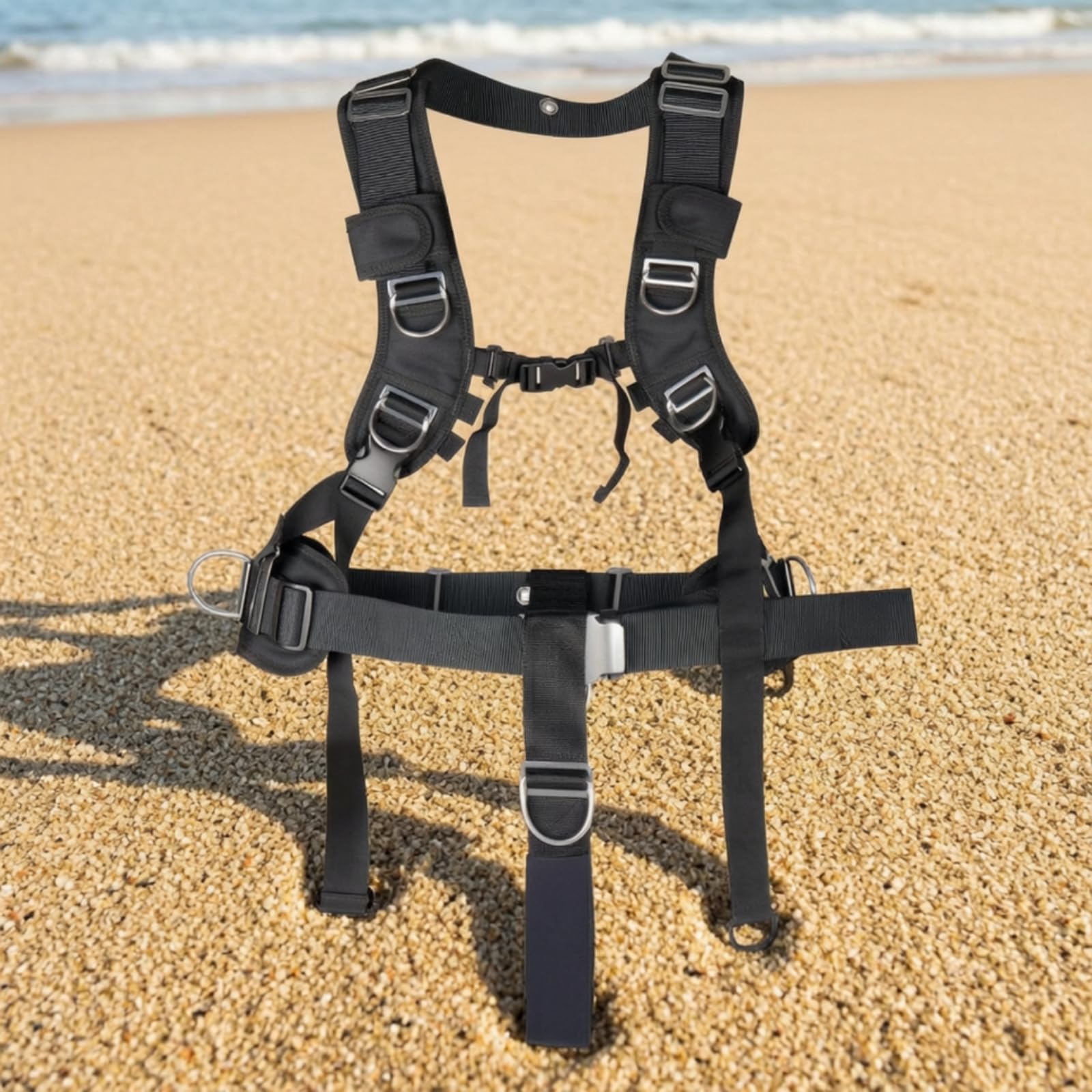 Harilla de Buceo con Placa Trasera Arnés Buceo Arnés table Equipo Cinturón con Hebillas Material Nylon Metal Adecuado para Exploración