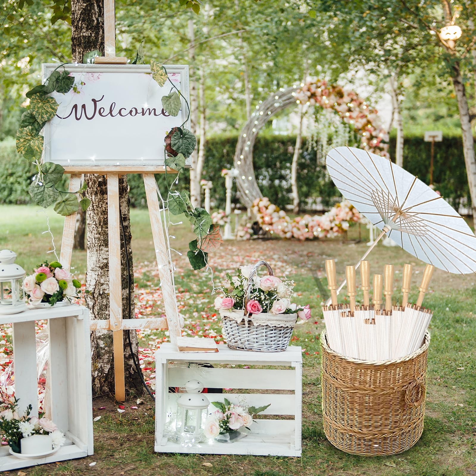 Papierschirme aus weißem Papier, chinesischer japanischer Regenschirm, handgefertigt, geöltes Papier, DIY, Malerei, dekorative Regenschirme für Hochzeit, Brautparty, Dekoration, 84 cm