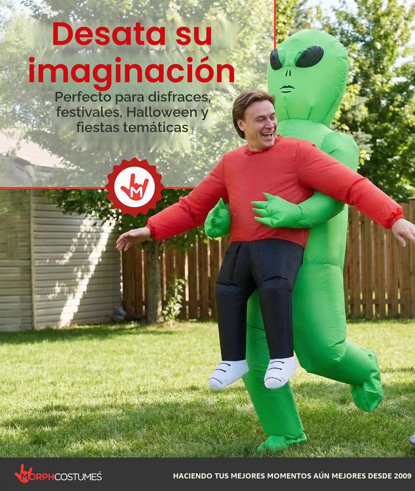 Morph Disfraz inflable rojo de alienígena para adultos, disfraz de alienígena para adultos, disfraces inflables para adultos