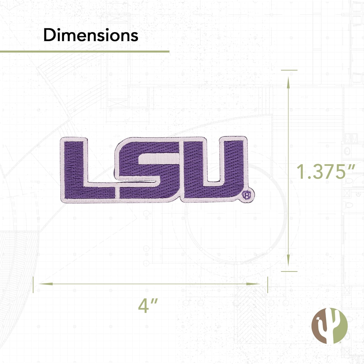 Desert Cactus LSU Patch – Embroidered Iron On/Sew On Applique for Blazers, Jackets, Backpacks, Bags, Hats & Tactical Gear – LSU Tigers (Patch - Design A) - Image 2