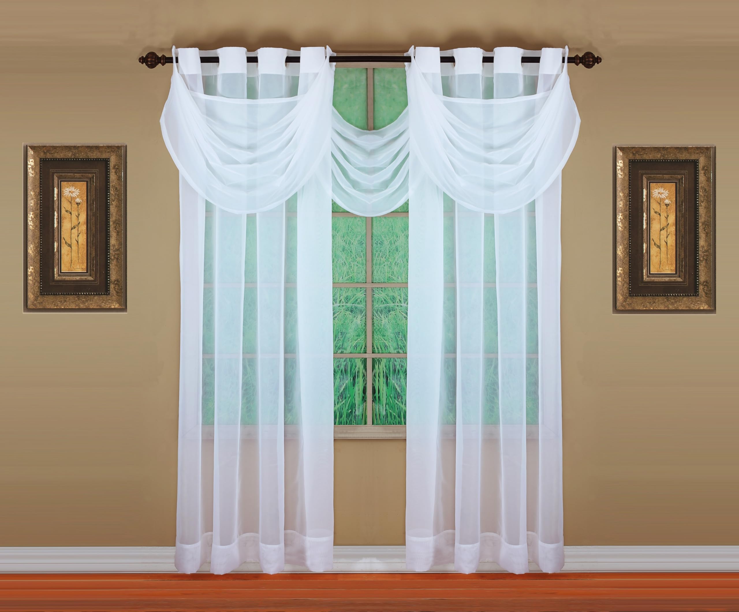 Today's Curtain, Emelia Grommet Sheer Panel 84" White, 59" W x 84" L
