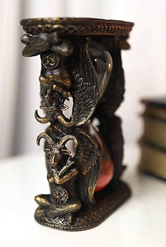 Miniatura 8 de Ebros Gift Idol de la iglesia de Satanás Sabbatic Goat of Mendes Baphomet alado Invertible Arena Temporizador Estatua Satánica Occultic Illuminati