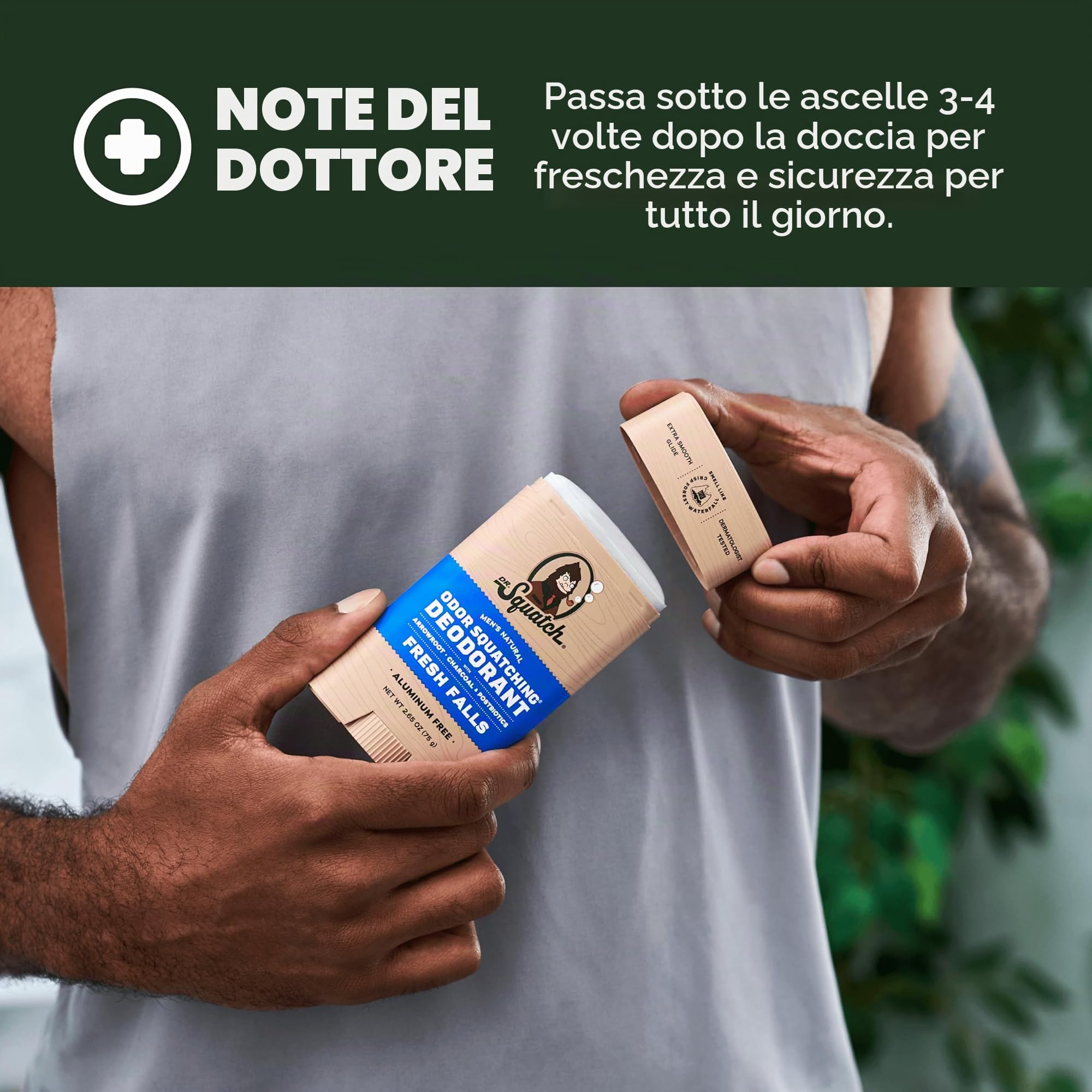 Dr. Squatch Deodorante naturale per uomo - per uomo antiodore senza alluminio - Birchwood Breeze, Cool Fresh Aloe, Fresh Falls, Wood Barrel Bourbon (confezione da 4)