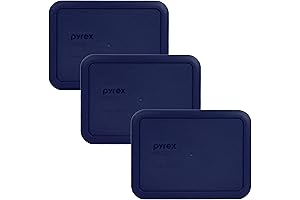 Original Pyrex 7210-PC 3-Cup Blue Plastic Lids (3-Pack)