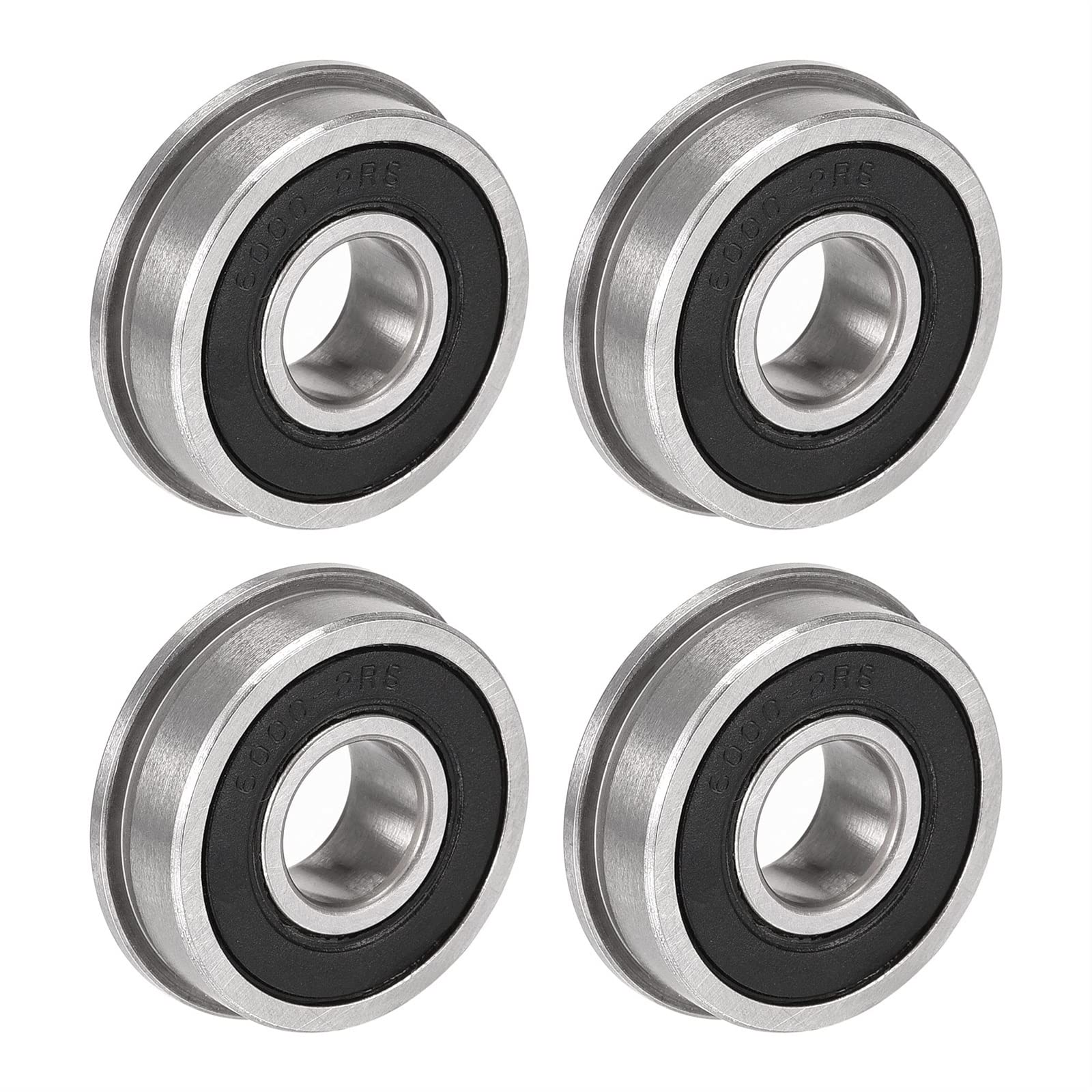HYUJNAFZR 4PCS Flange Bearing F6000 10x26x8mm F6001 F6002 F6003 F6004 F6005 F6006 F6007 ZZ Z RS 2RS