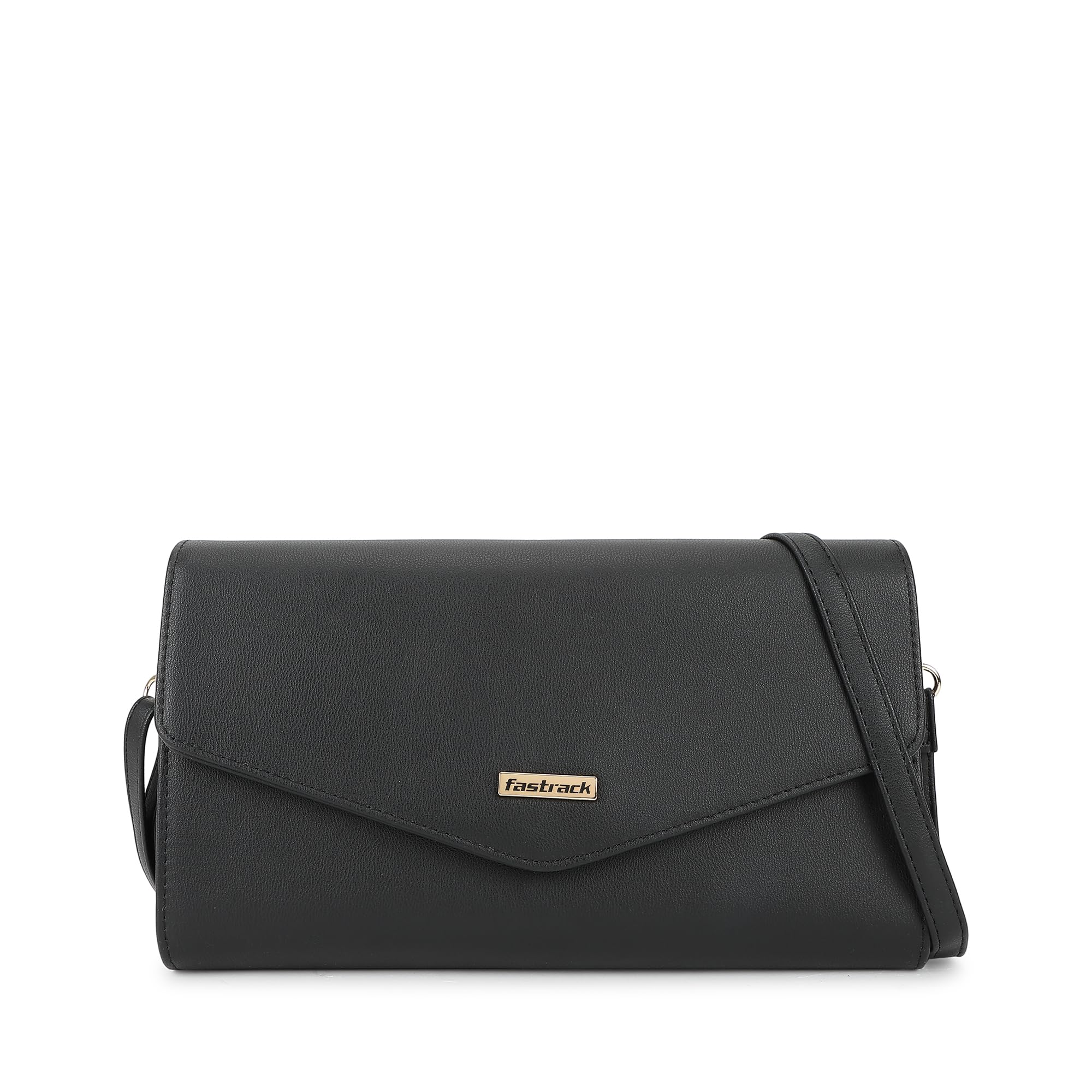 fastrack Solid Sling Bag For Women, Girls and Ladies | with Adjustable Sling Straps | Made of Premium PU Material | Ladies Purse Handbag | Slings For Casual Carry, Black-picture-21