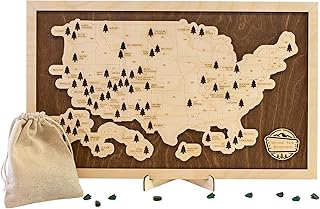 National Park Map (National Park Adventures - Solid Wood Background)
