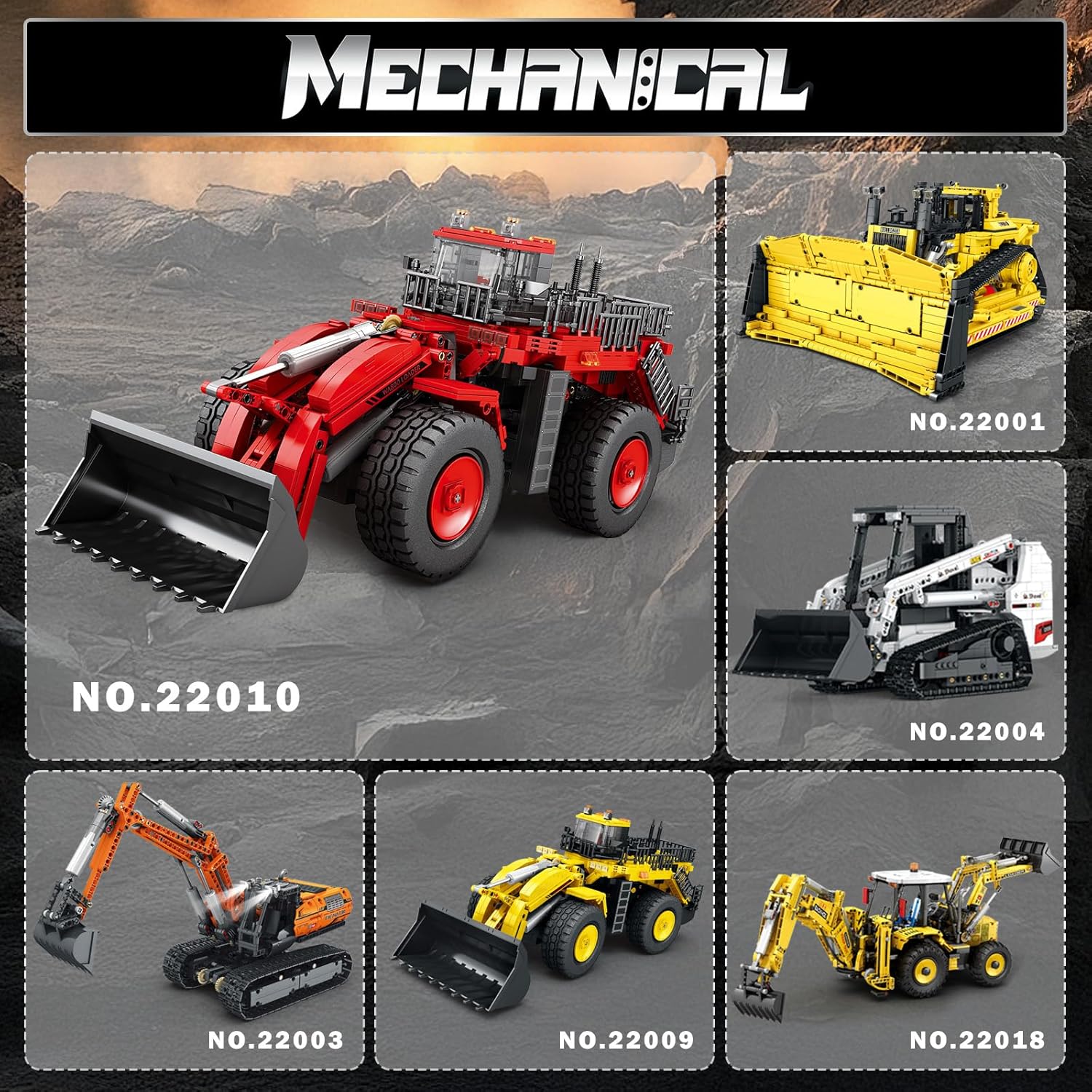 Reobrix Bulldozer Building Blocks Set 22010, Engineering Vehicle Model Kit for Adults, Remote Control Excavator Toy with 4-Wheel Drive, Gifts for Kids Ages 14+, 1876 Pieces