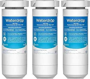 Waterdrop XWF Replacement for GEยฎ XWF Refrigerator, GEยฎ XWF Water Filter, WR17X30702, 3 Filters๏ผNot XWFEยฎ)