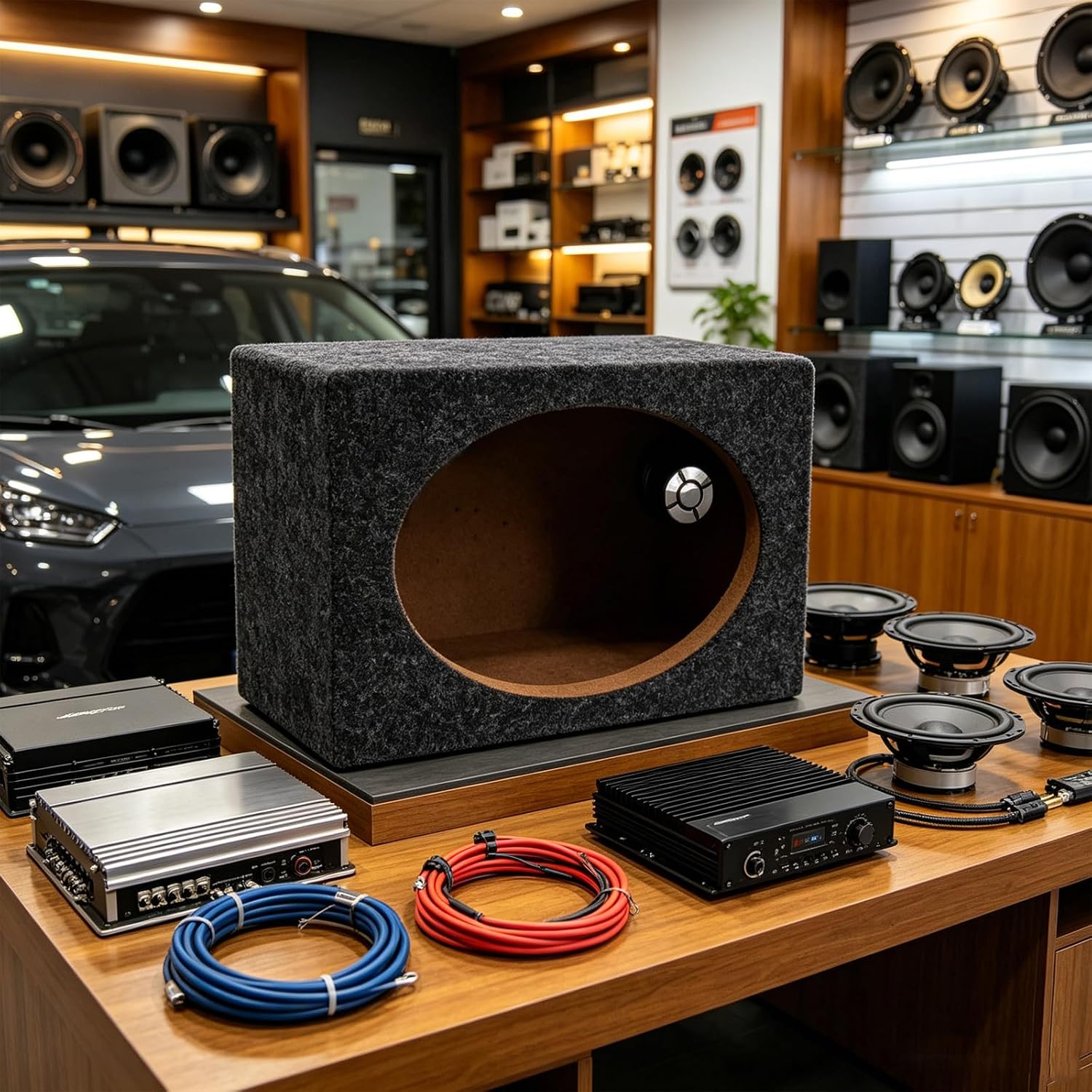 Car Audio Speaker Enclosure: Truck Speaker Box - Subwoofer Enclosure - Vehicle Sound Empty Box - Car Stereo Cabinet for Subwoofer Installation