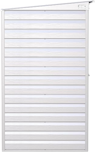 Miniatura 3 de Arrow Select - Cobertizo de almacenamiento de acero con cerradura para exteriores, 8 x 4 pies, color gris flauta