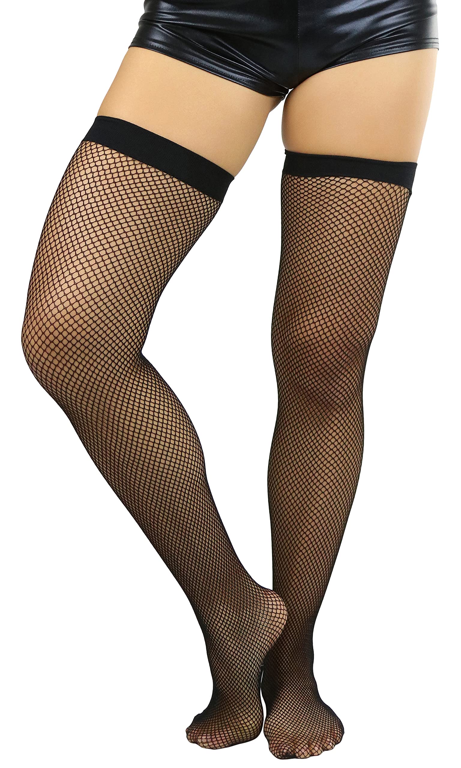 ToBeInStyle Women’s Fine Classic Fishnet Thigh High Stretch Nylon Novelty Stockings
