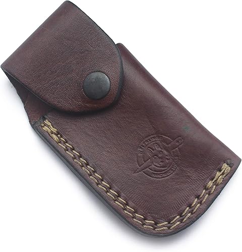 Miniatura 3 de WolfKlinge Cuchillo de bolsillo hecho a mano de acero Damasco para caza supervivencia camping pelletero Bushcraft mango plegable de hueso de camello