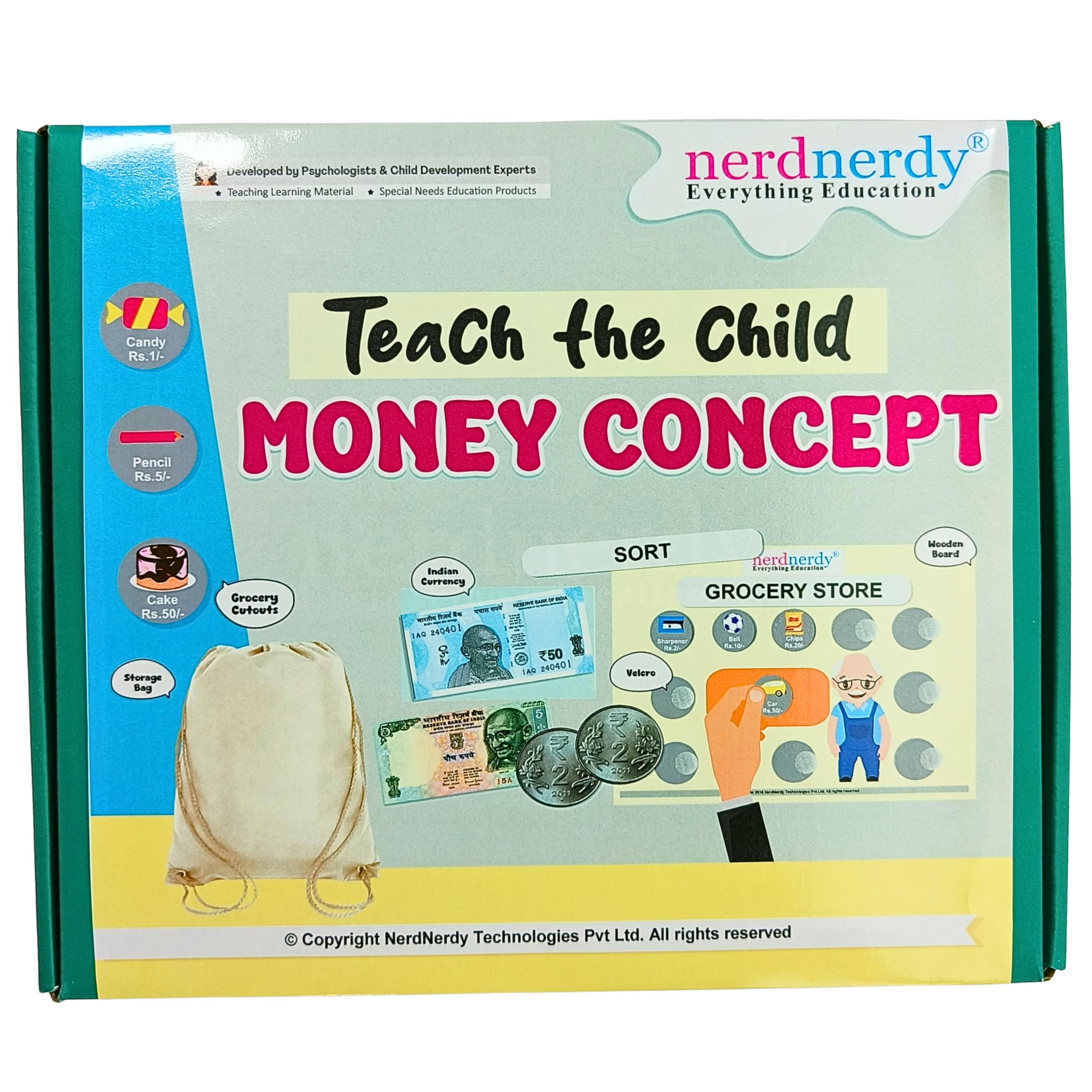 NerdNerdy Teach the child Money Concept/6+yrs/activity based / birthday gifts/Special Education needs-picture-15