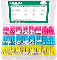 Vista 1 de 280 conectores de alambre termorretráctil, conectores de anillo termorretráctil de grado marino, conectores de cable eléctrico AWG 22-10, conectores