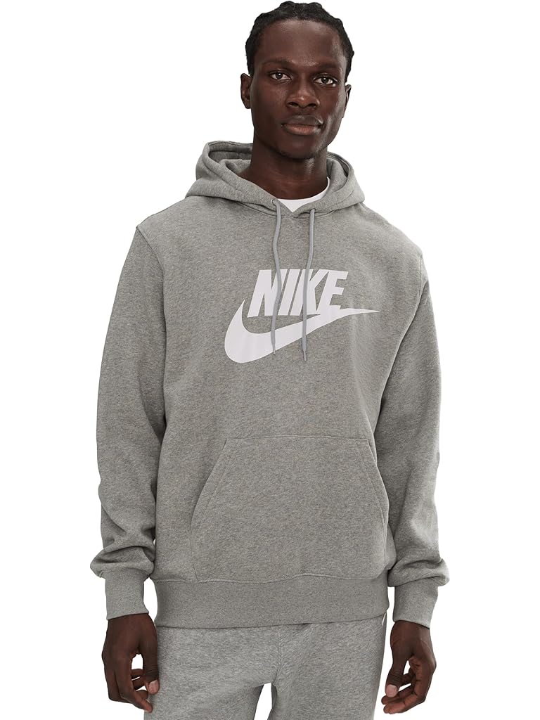 Gray Nike Club Pull-Over Fleece Hoodie