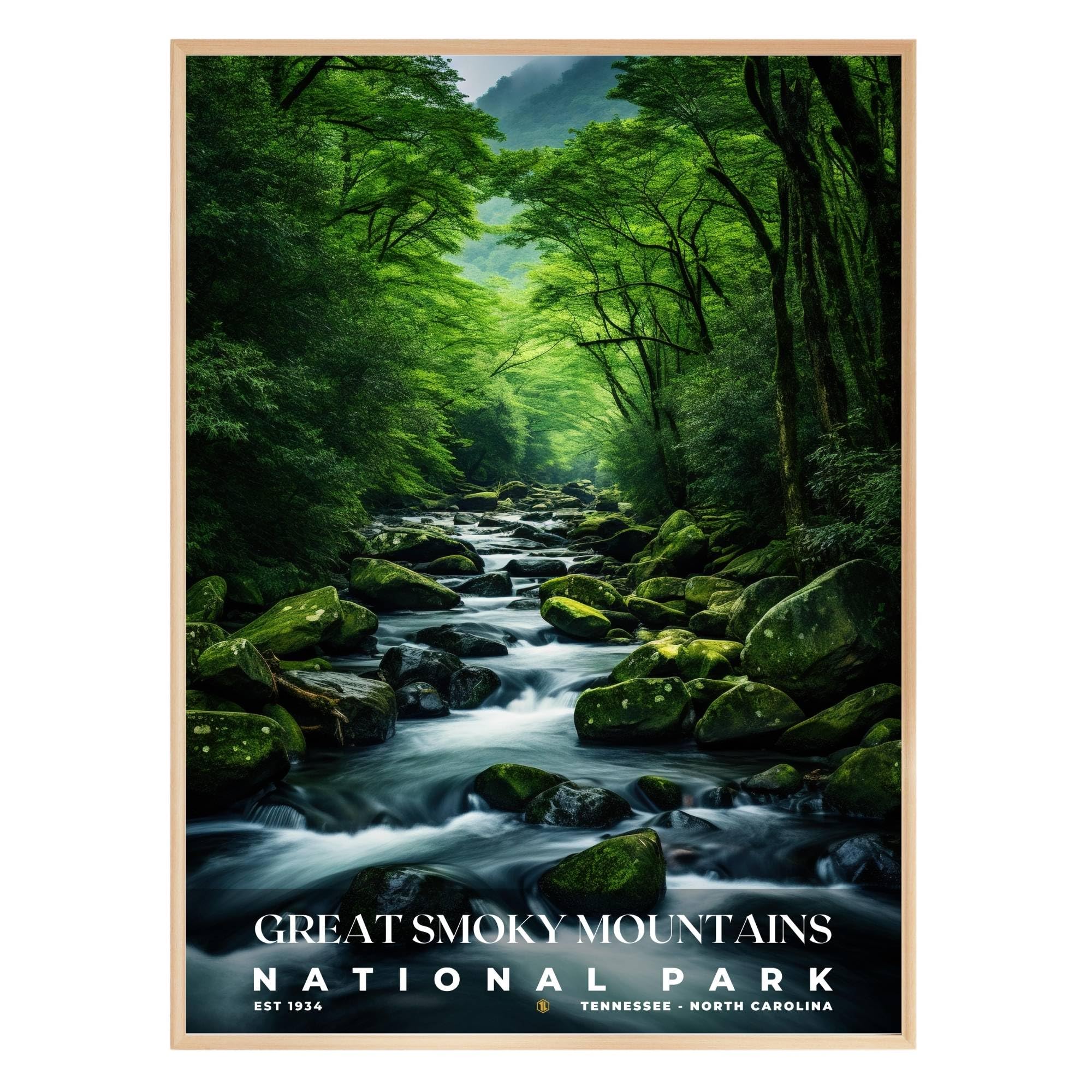 GroovyGrove Great Smoky Mountains National Park Poster Pictures Nature Landscape Wall Art Print Outdoor Adventure Travel Wall Art Decor for Home