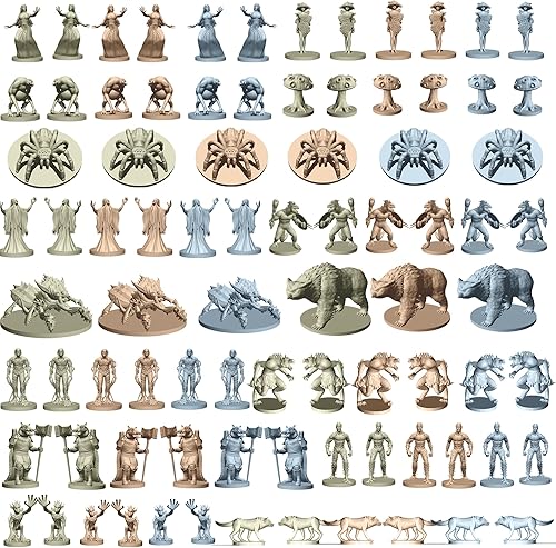 Miniatura 2 de Mythical Heroes Forest/Swamp Edition – 90 piezas en 16 diseños – Mini figuras para juegos de rol – Criaturas y monstruos – Tamaño adecuado para DND