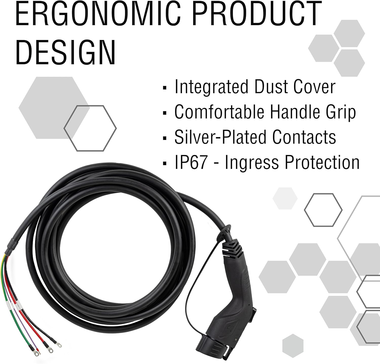 Ergonomic design features of the EV charging cable