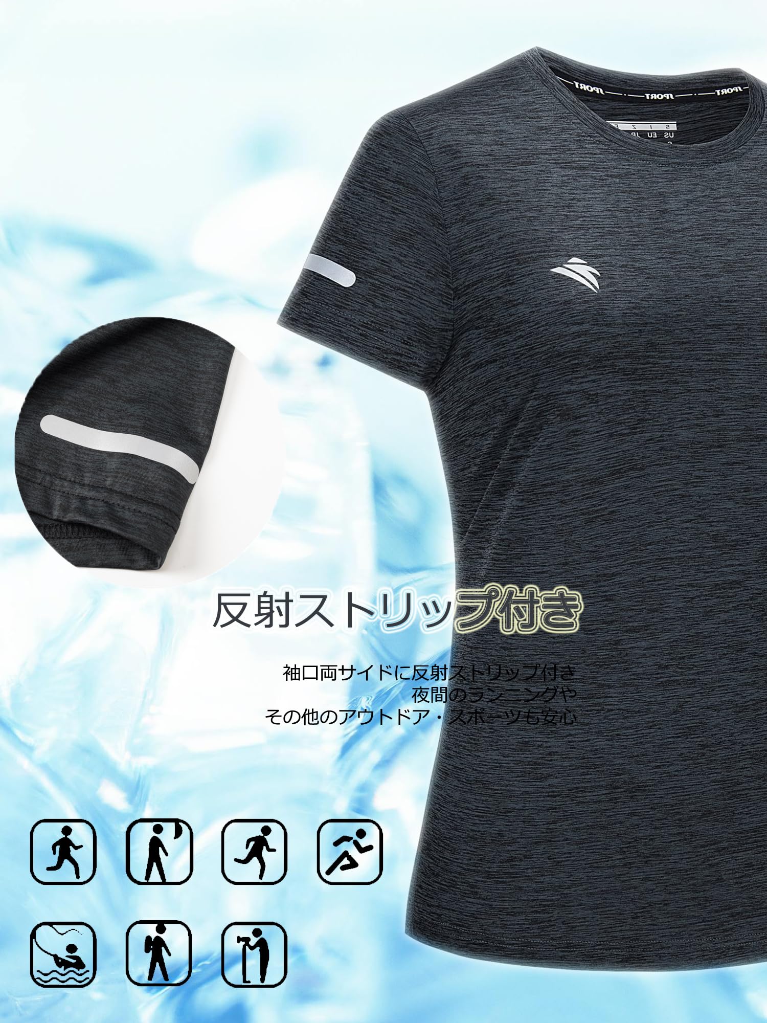 [TACVASEN] Tシャツ レディース 半袖 吸汗 速乾 スポーツ 無地 トレナー ラーニング トレニング トップス テニス ジム ウェア 透け防止 運動着 おしゃれ 夏 - 4