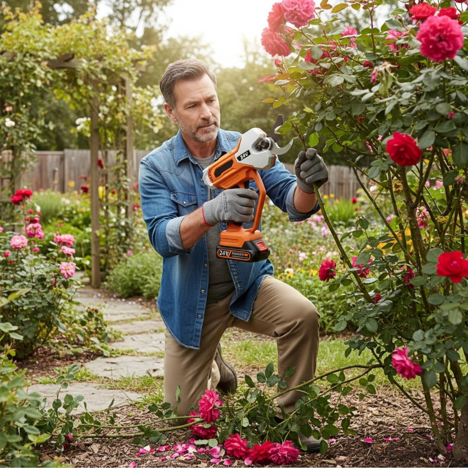 Professional Mobile Pruner Ergonomic Handle Quiet Motor Constructed Authority Display for Extended Trimming Tasks Electric Pruning Shears