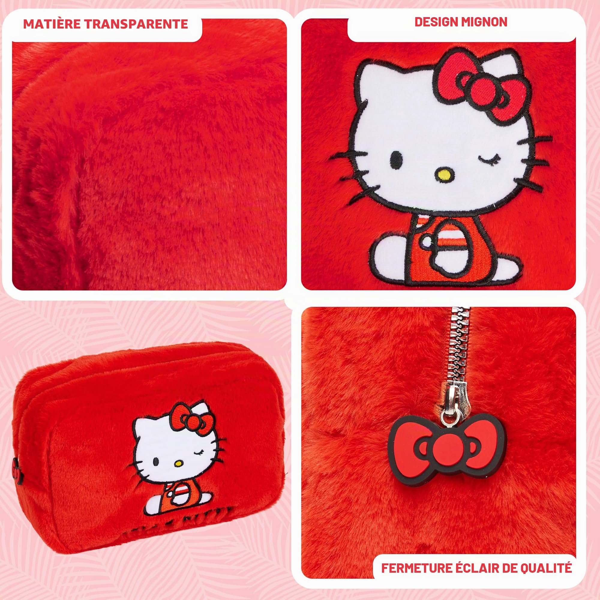 Hello Kitty Trousse de Toilette Femme en Peluche Trousse de Maquillage Idée Cadeau
