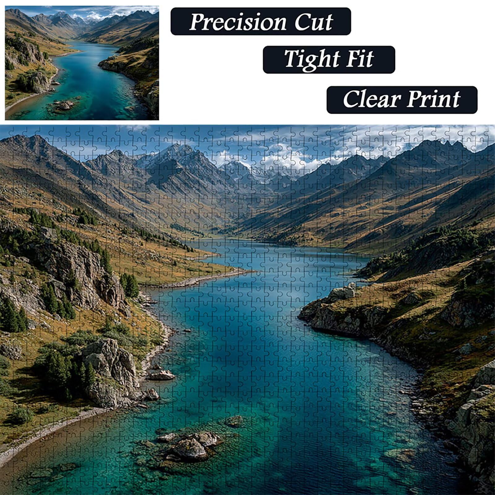 Górskie drewniane puzzle 2000 sztuk, widok puzzle dla dorosłych z pudełkiem 99 x 70 cm, łamigłówki, dla mężczyzn kobiet nastolatek, kreatywne gry logiczne, dekoracja domu prezent, 4-7063