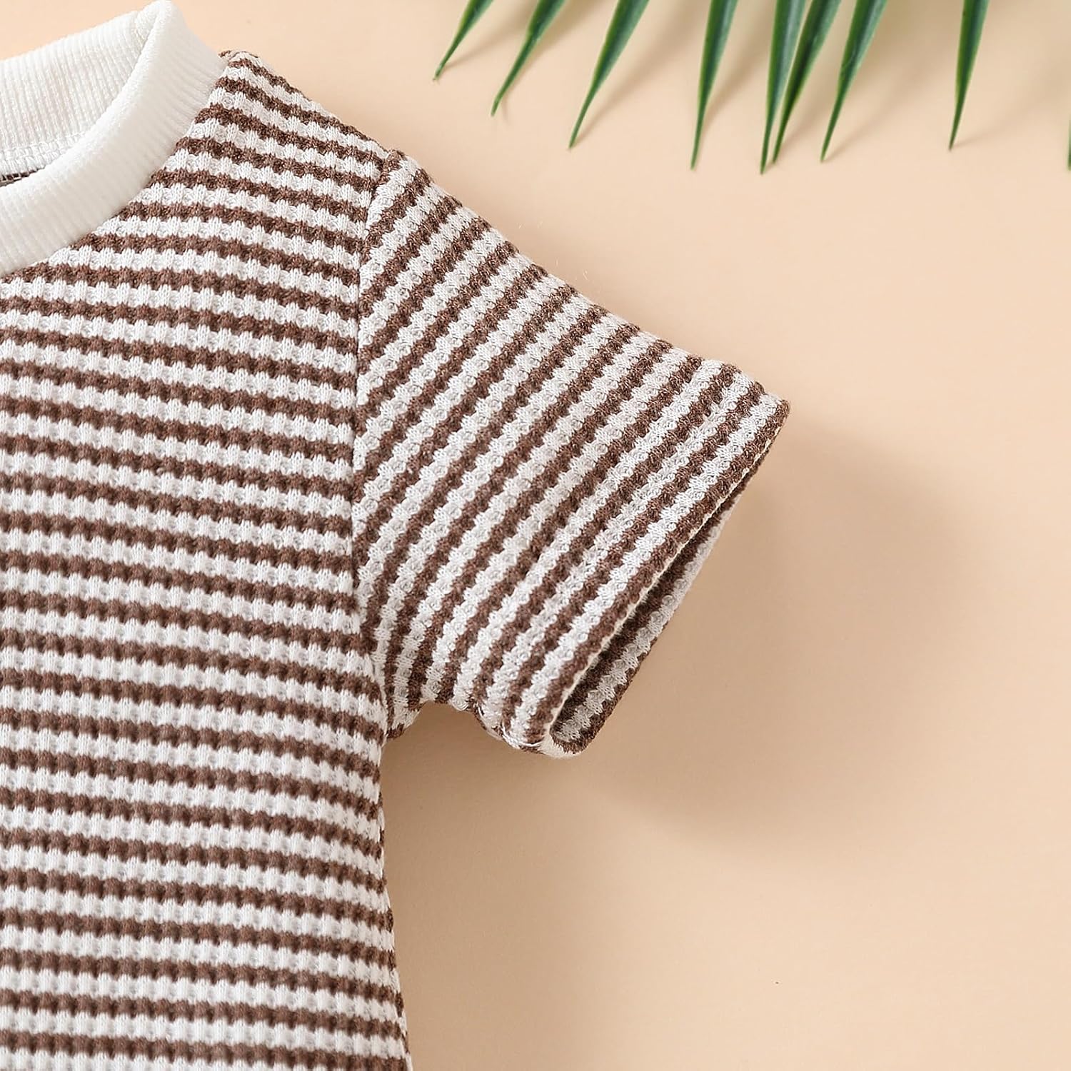 Baby Sweatshirt Romper Boy Girl Waffle Knit Long Sleeve Striped Romper Oversized Sweater Newborn Fall Winter Clothes - Image 5