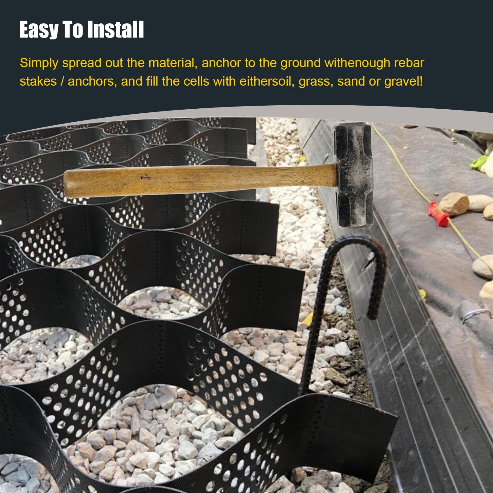 Amazon.co.jp: 砂利 保護材 マット 法面保護ジオグリッド 深さ 5cm