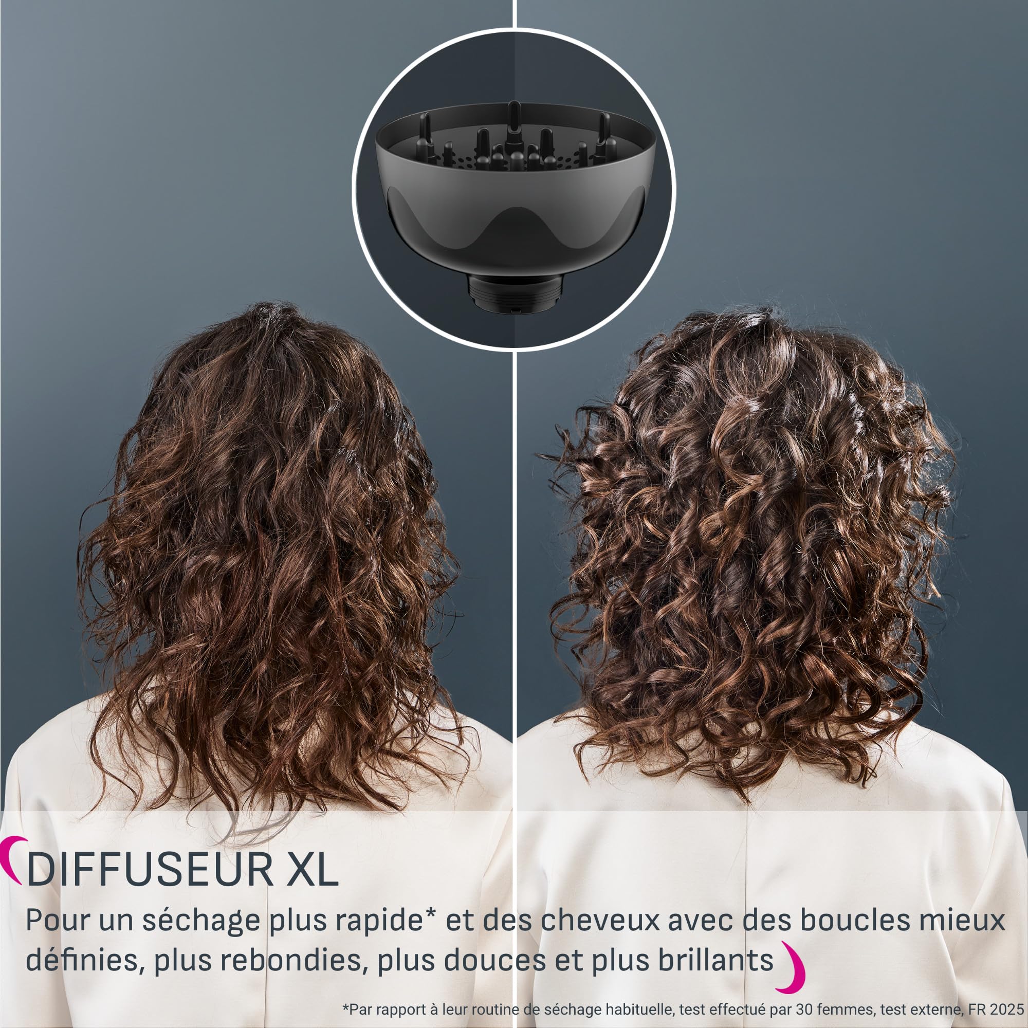 Calor Curl Harmony, Sèche-cheveux diffuseur 3-en-1, Pour cheveux bouclés, Sèche, Redéfinit, Sublime, CV7D30C0