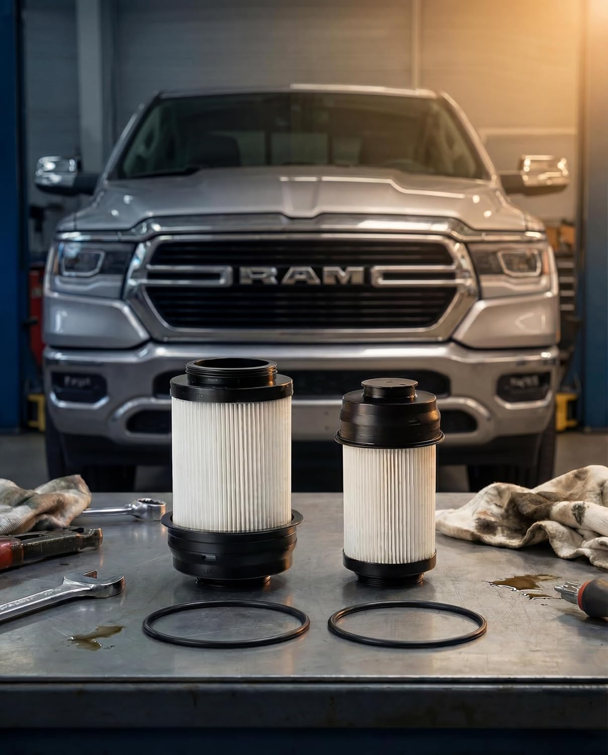 2025-2026 6.7L Cummins Fuel & Water Separator Filter Set compatible with Ram 2500 3500 4500 5500 Replaces #68677800AA (2PCS Set)