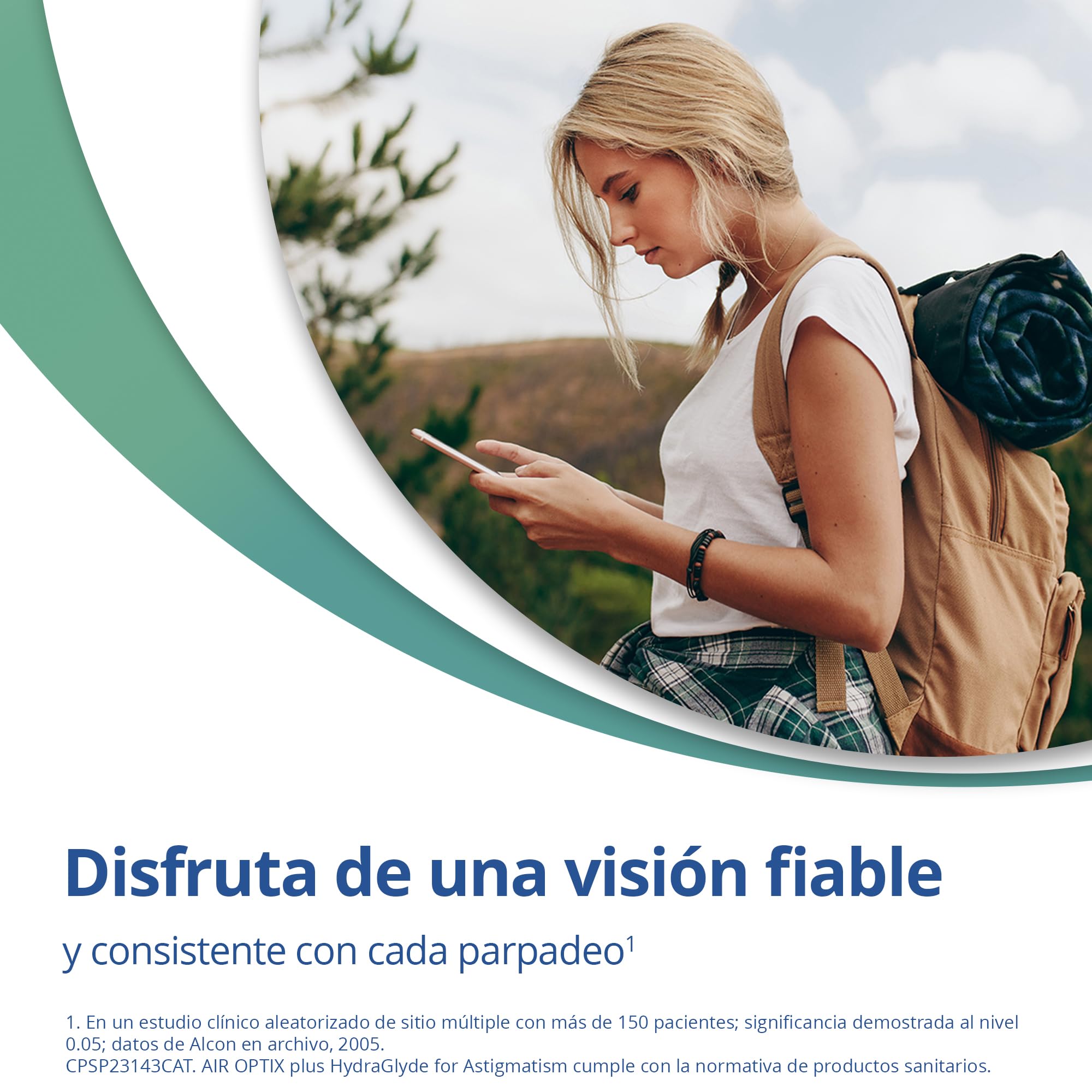 Air Optix plus HydraGlyde for Astigmatism Lentes de contacto tóricas de reemplazo mensual, Pack de 6, R 8.7 mm, D 14.5 mm, cilindro -0.75, eje 150, -6.5 Diopt
