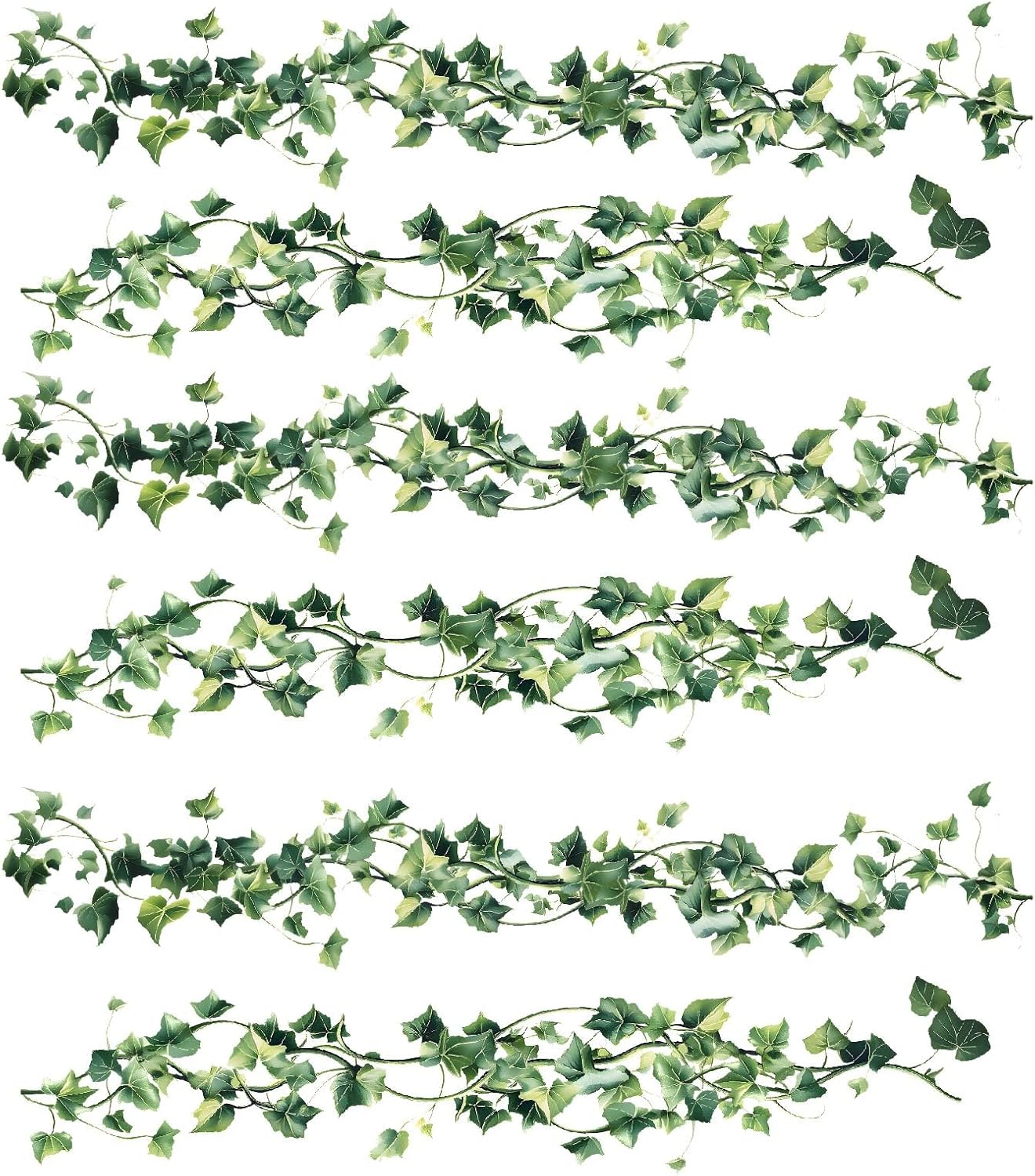 PLIGREAT 3 Sheets Green Vines Wall Stickers Natural Plant Wall Decals Spring Summer Removable Vinyl Peel and Stick Wall Sticker for Bedroom Living Room Kitchen Wall Decor DIY Home Wall Art Decoration