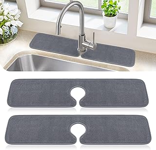 PoYang 2 Pack Faucet Absorbent Mat, Kitchen S...,