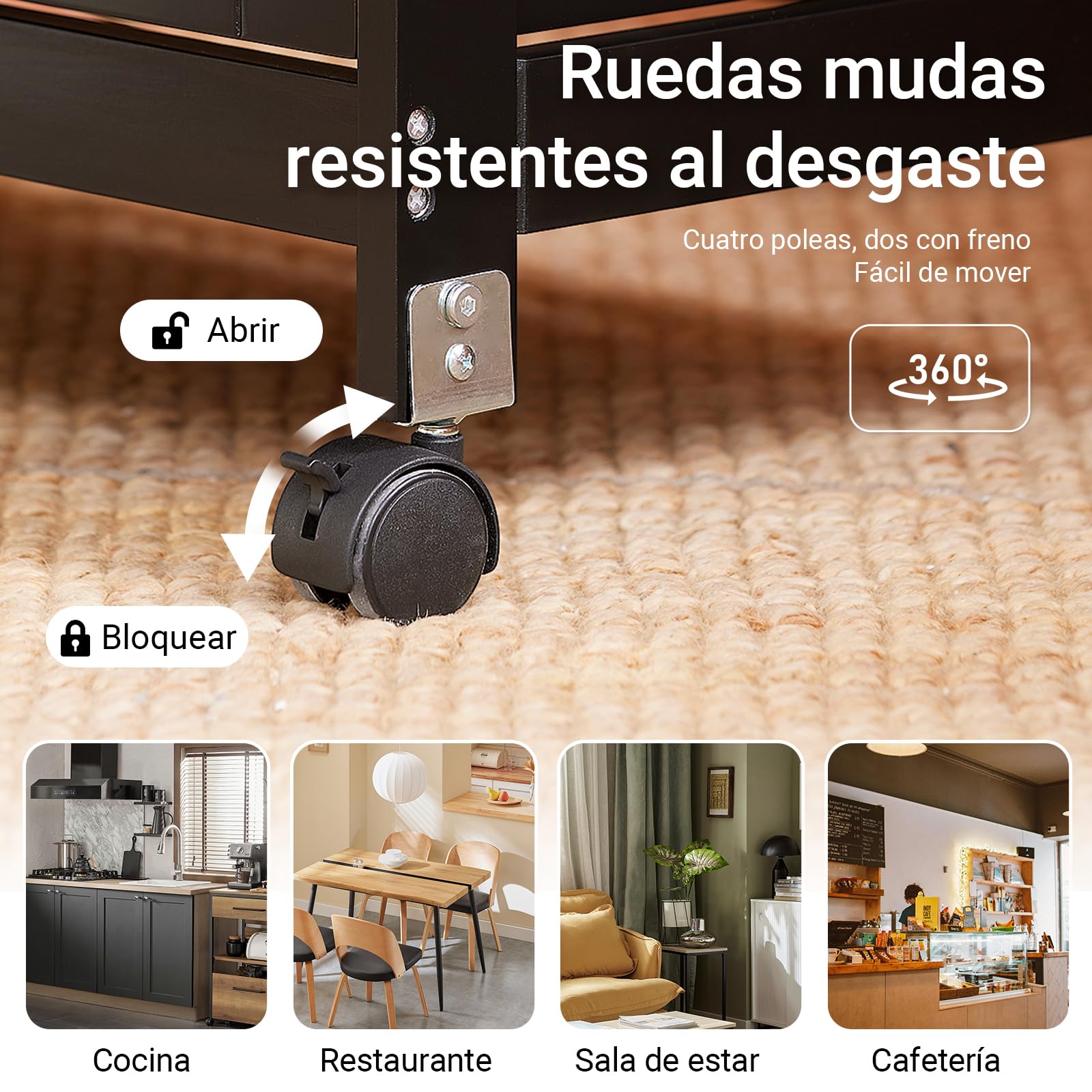 SoBuy Carrito Auxiliar con Ruedas, Carrito Cocina con 3 Cajones y 3 Estantes, Mueble Auxiliar de Cocina, Mueble Cocina Auxiliar Negro 67x37x84,5 cm, FKW79-SCH
